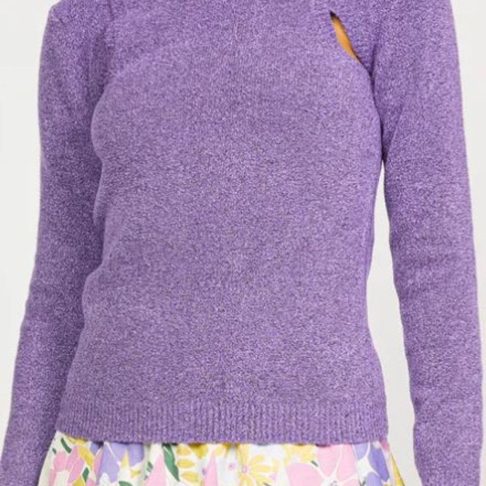 Cutout Marled Knit Sweater- Size M